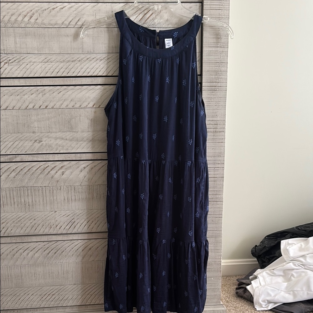 Old Navy Blue Halter Sundress Midi